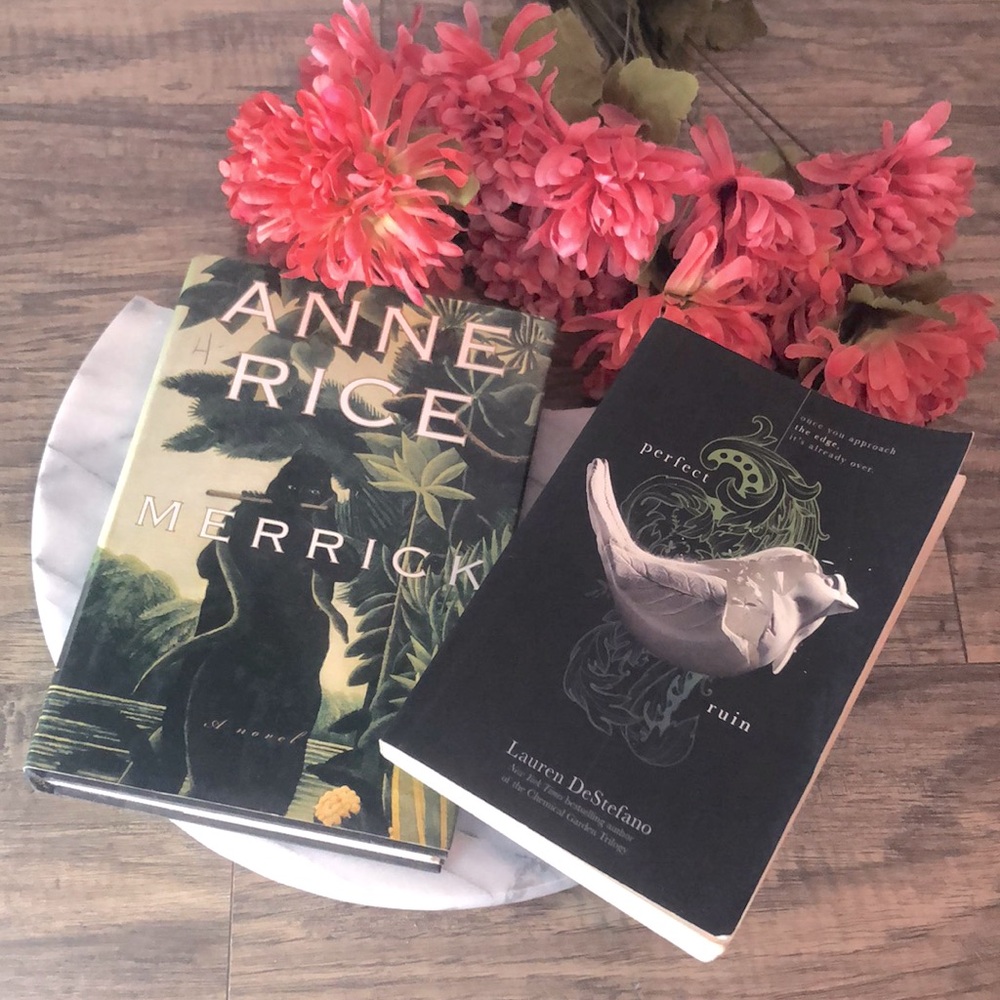 MERRICK Anne Rice & PERFECT RUIN Lauren Destefano hardcover paperback books